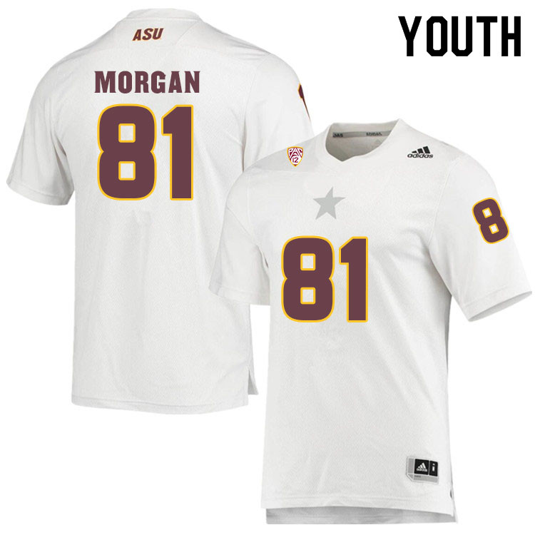 Youth #81 Ryan MorganArizona State Sun Devils College Football Jerseys Sale-White - Click Image to Close